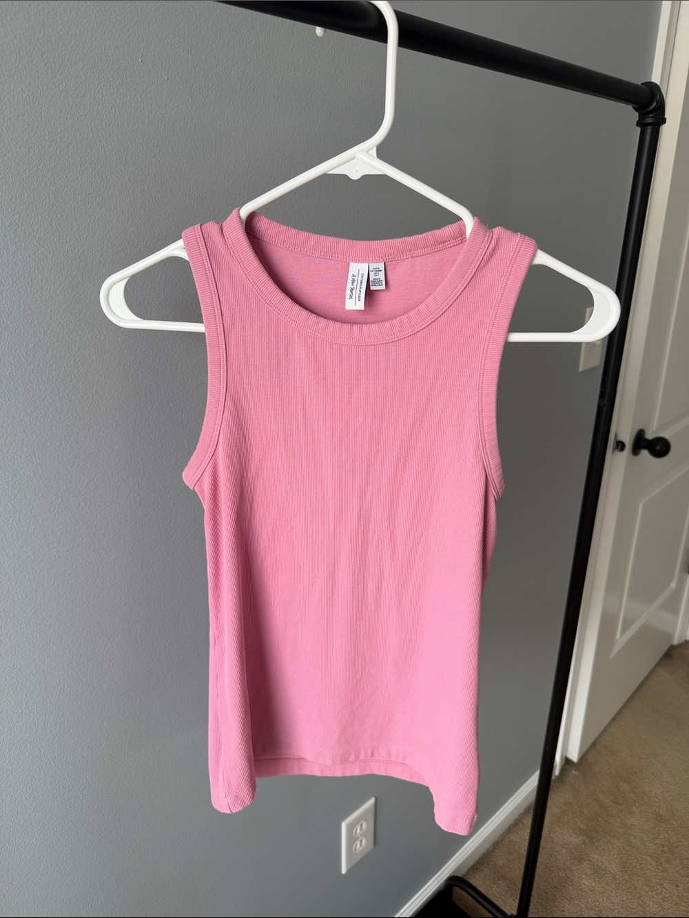 & Other Stories Pink Ribbed Tank Top
